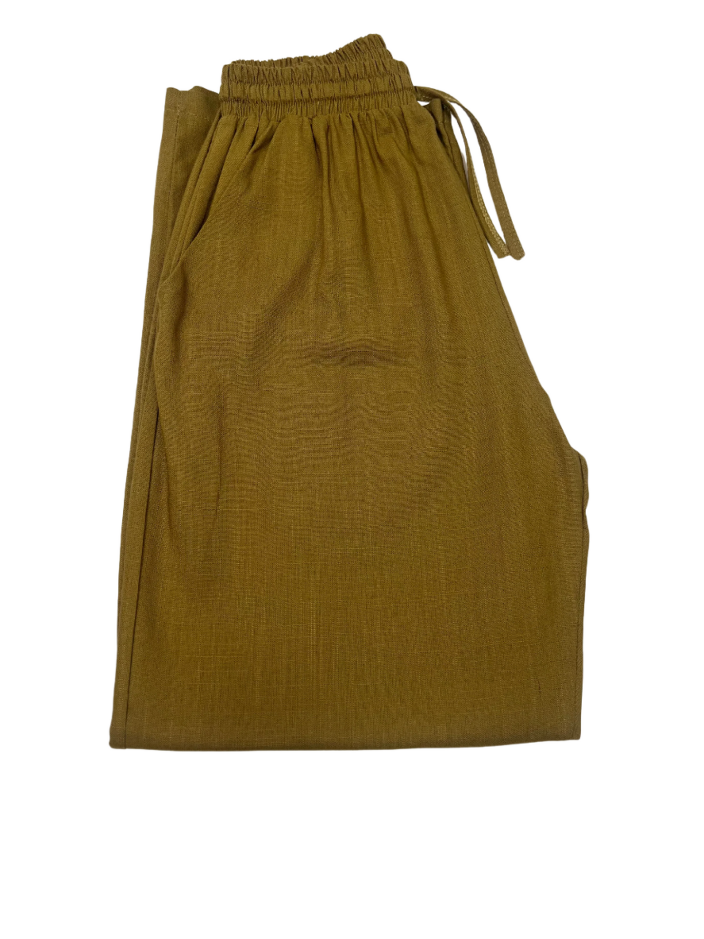 Olive Breeze 100% linen Relaxed Pants