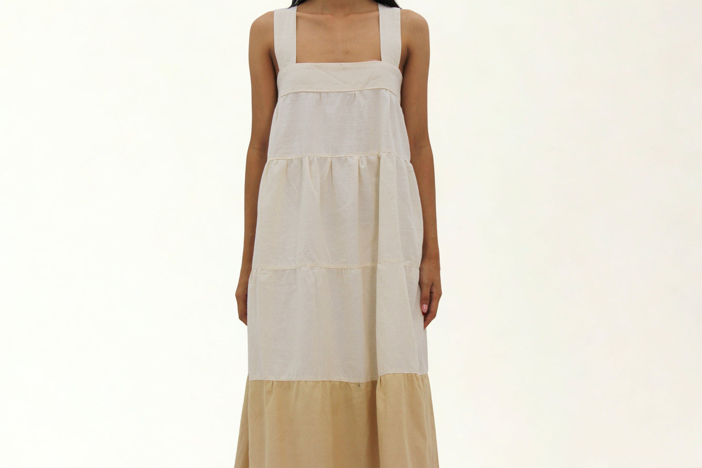Earthy Tiered Cotton Maxi Dress