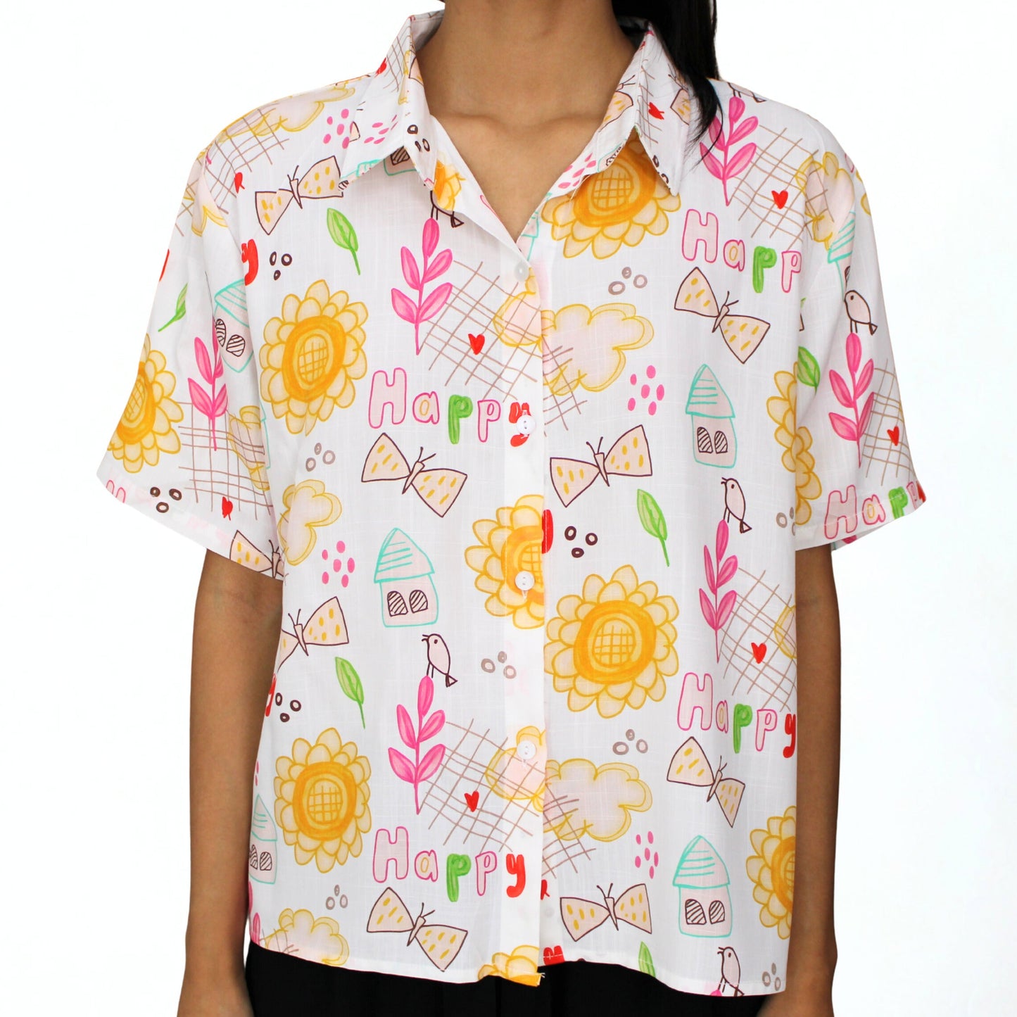 Happy Doodles Button-Up Shirt