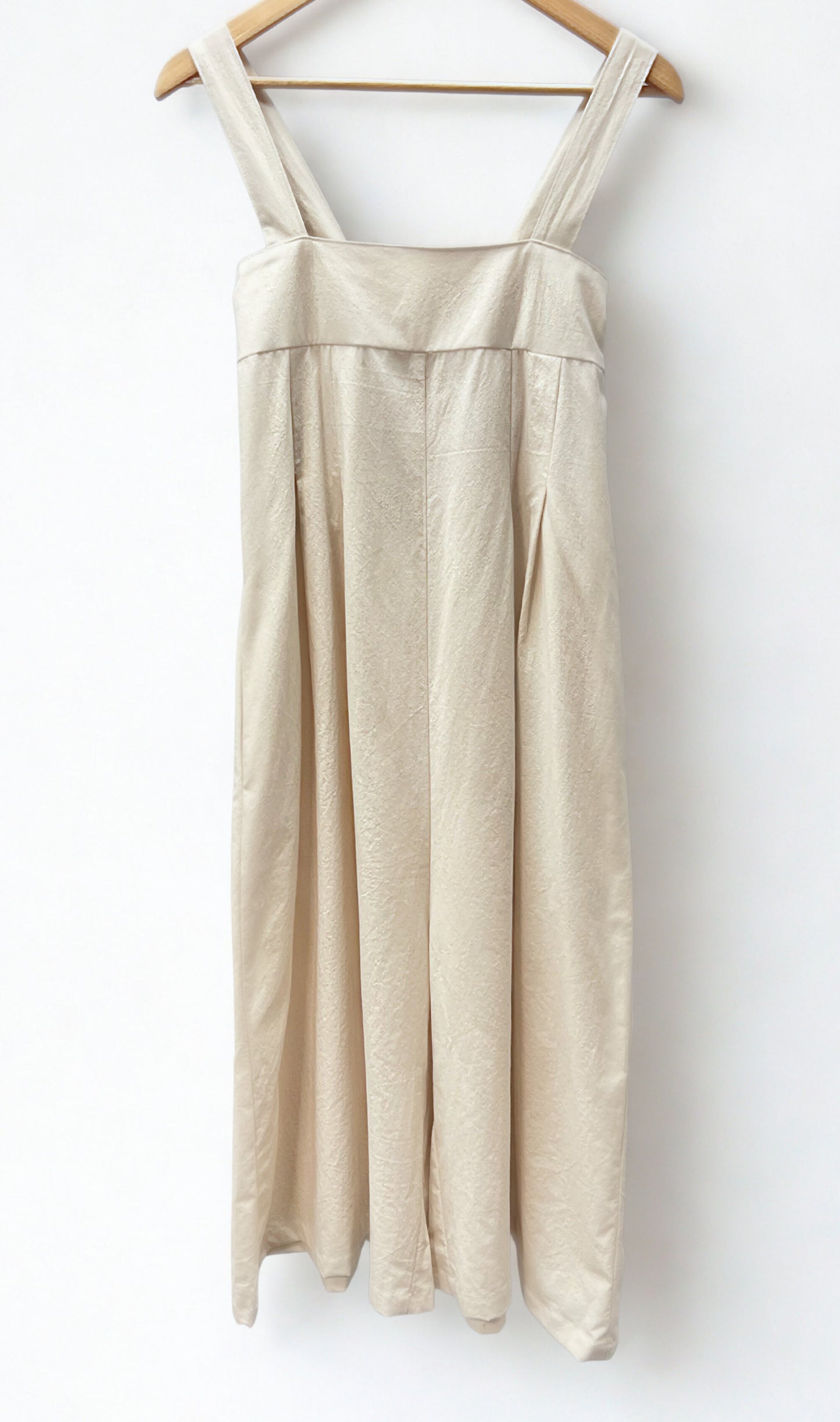 Ivory Cotton Crinkle Jumpsuit Dress