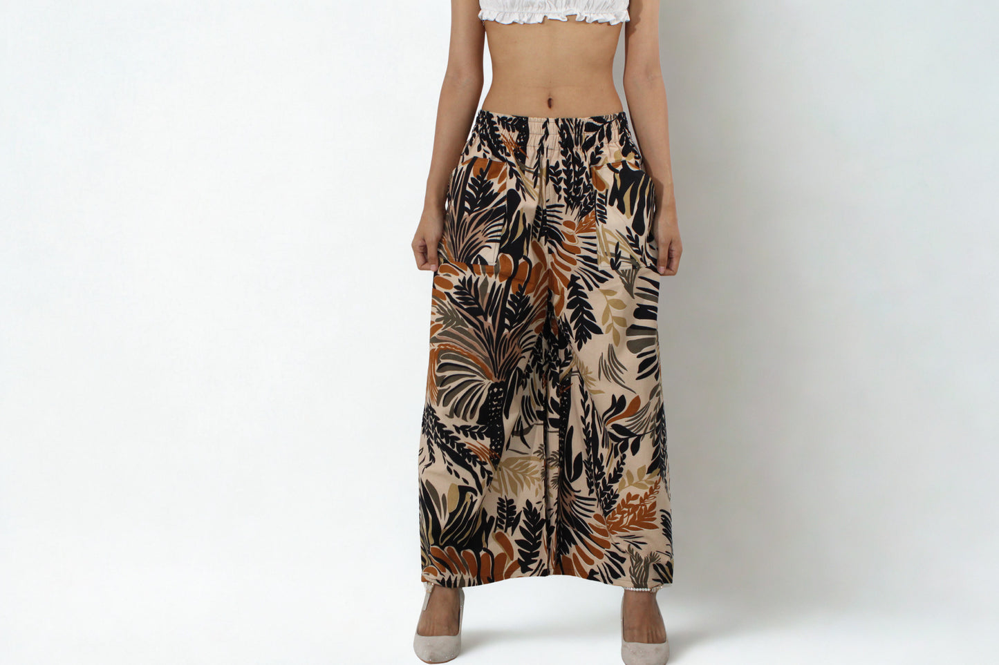 Cotton Wide-Leg Pants