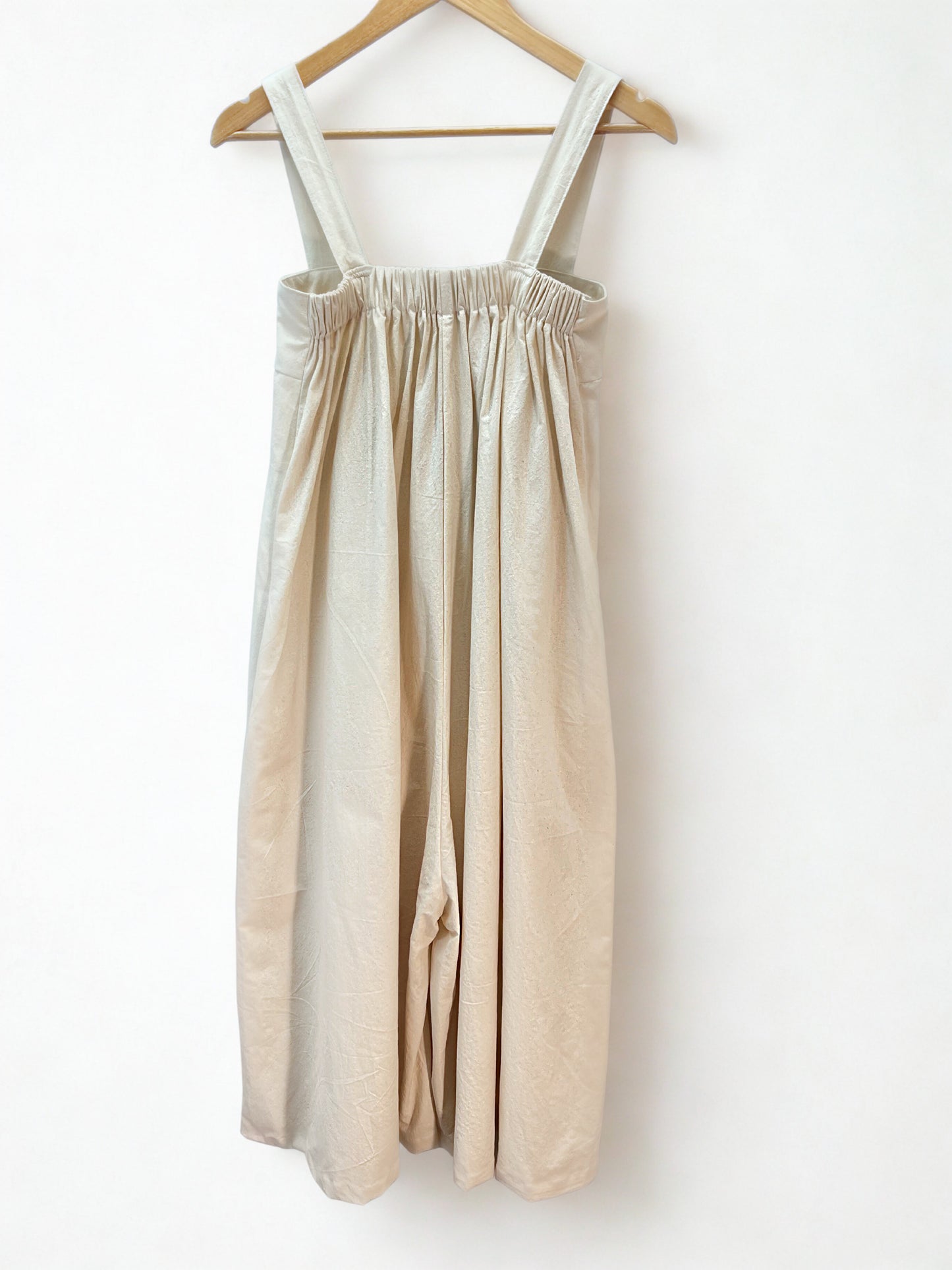 Ivory Cotton Crinkle Jumpsuit Dress