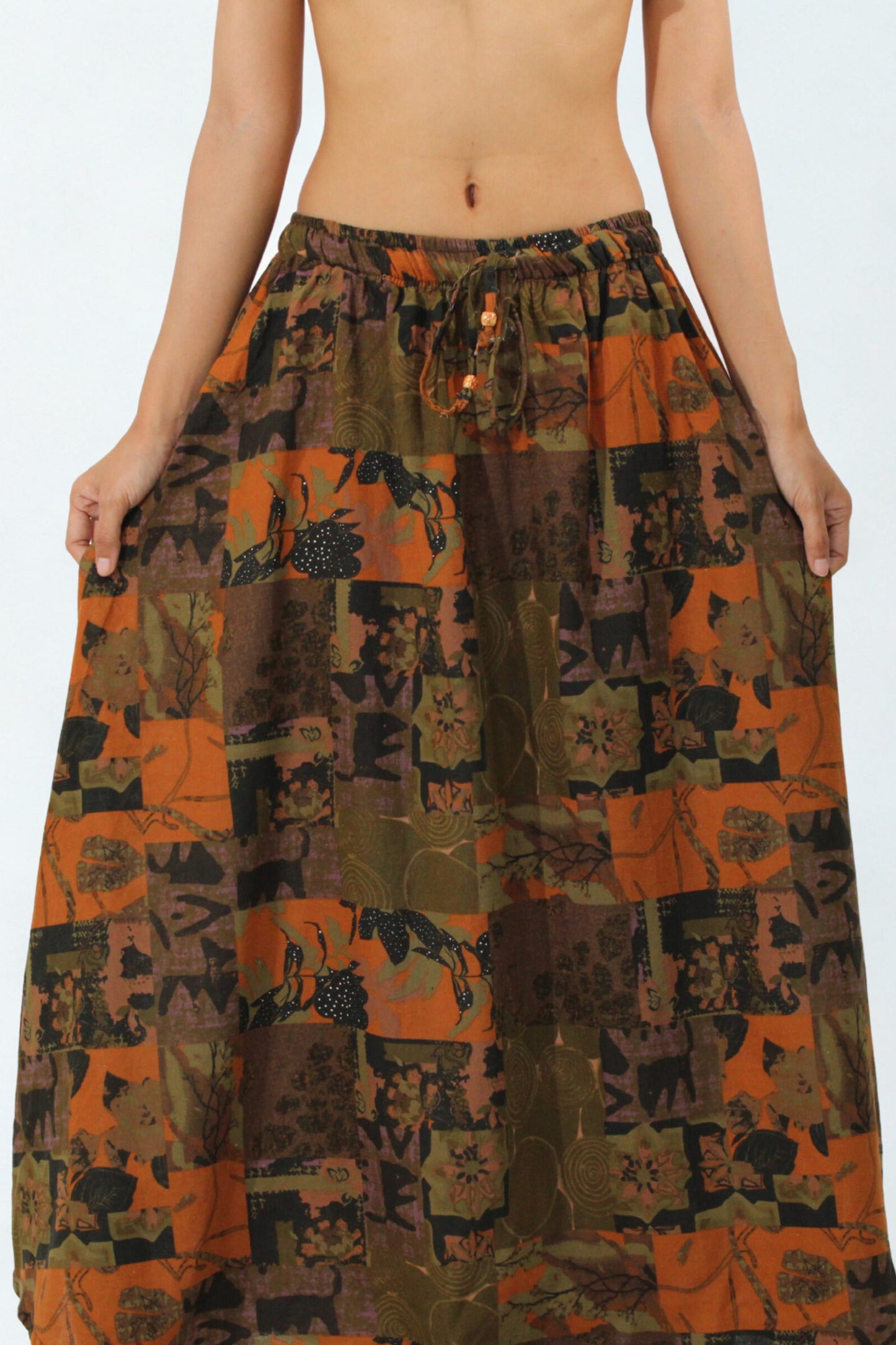 Cotton Drawstring Skirt-C11
