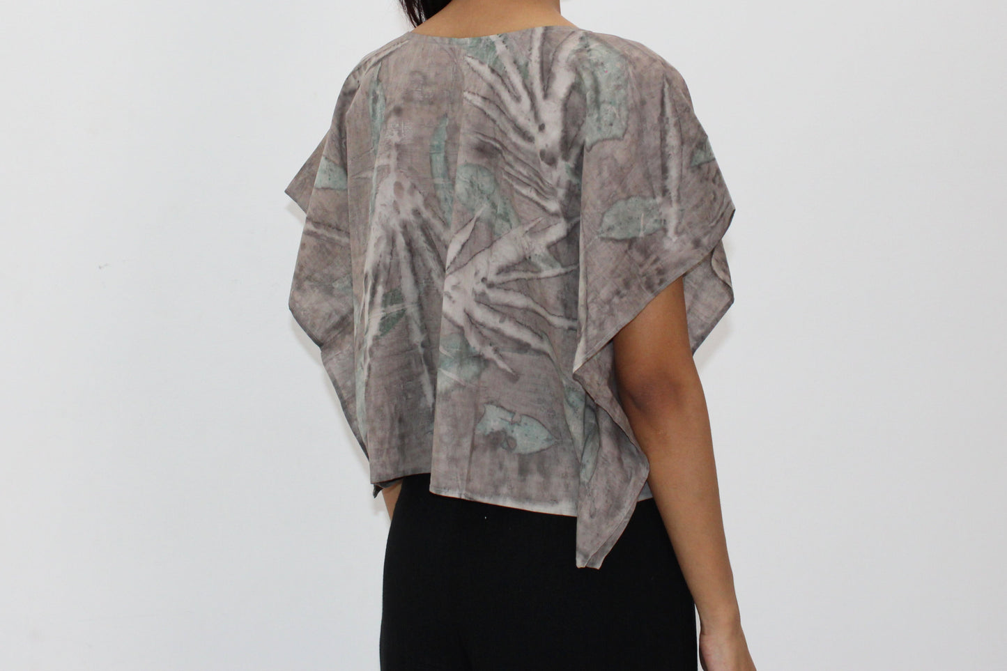 🌿 One-of-a-Kind Eco Print Top – 100% Natural Cotton