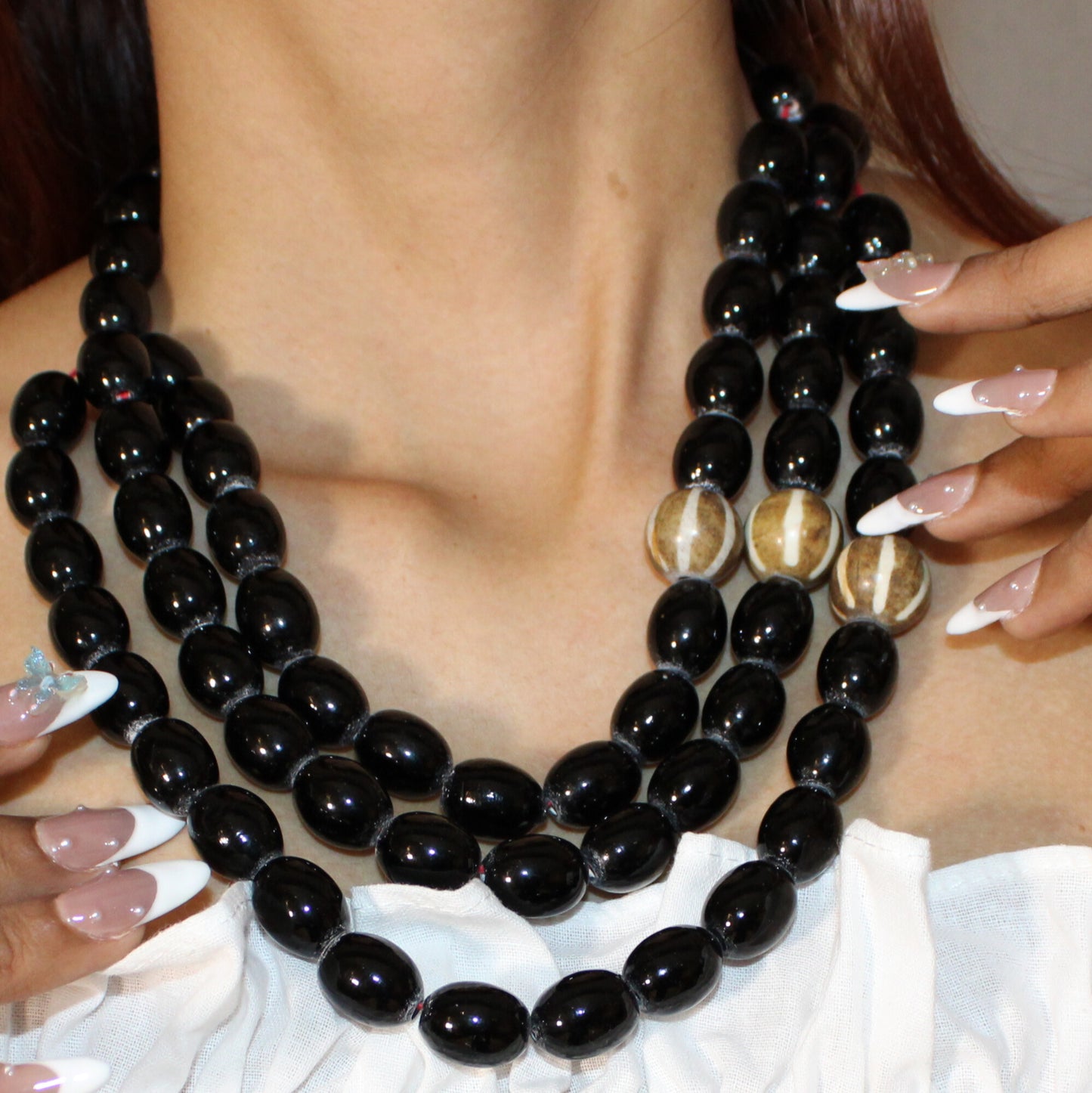 Kha – Black Bead Power Necklace