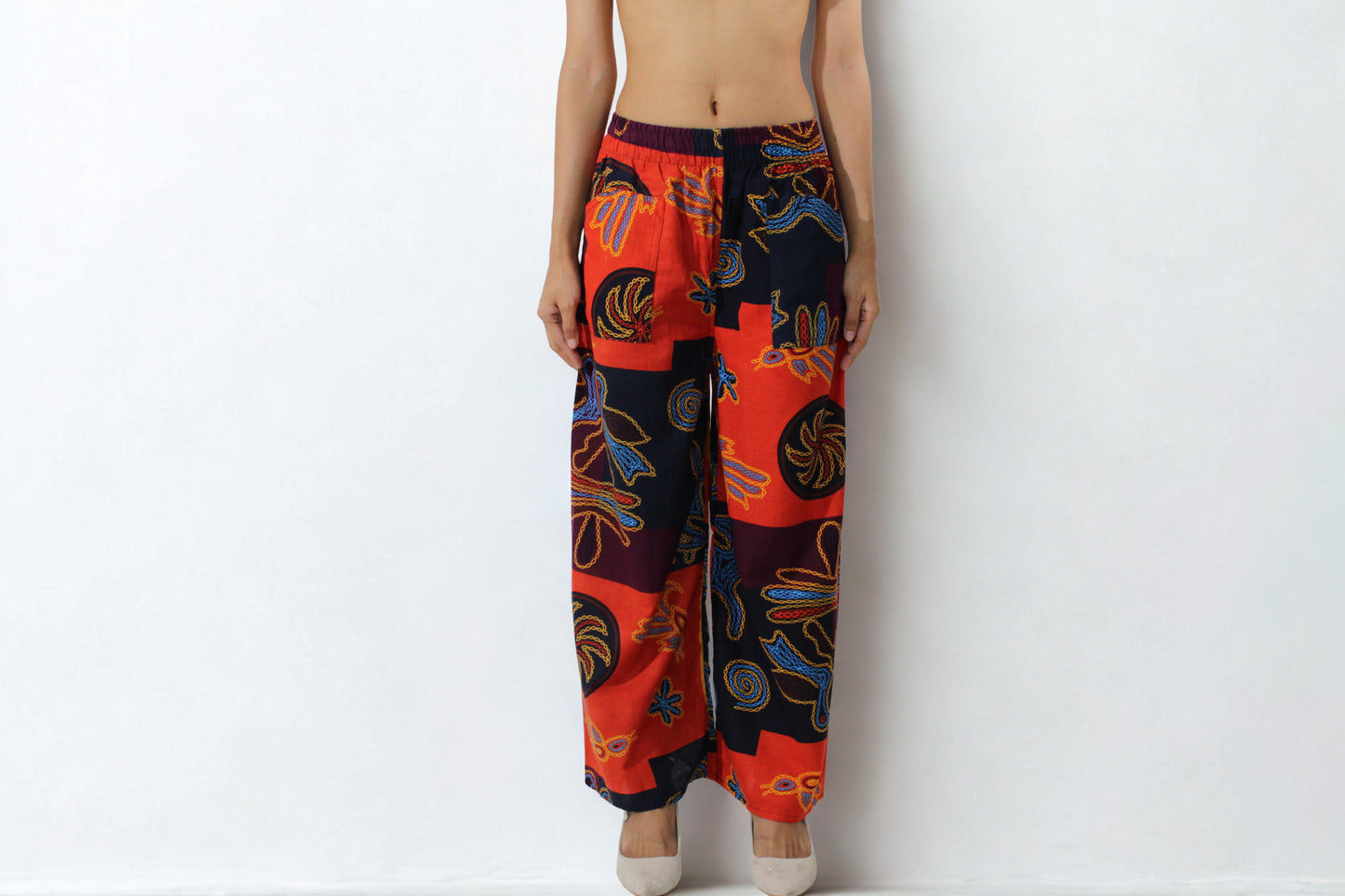 Street print pants-V