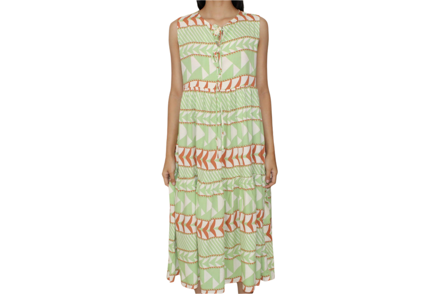 Citrus Breeze Geo Maxi Dress