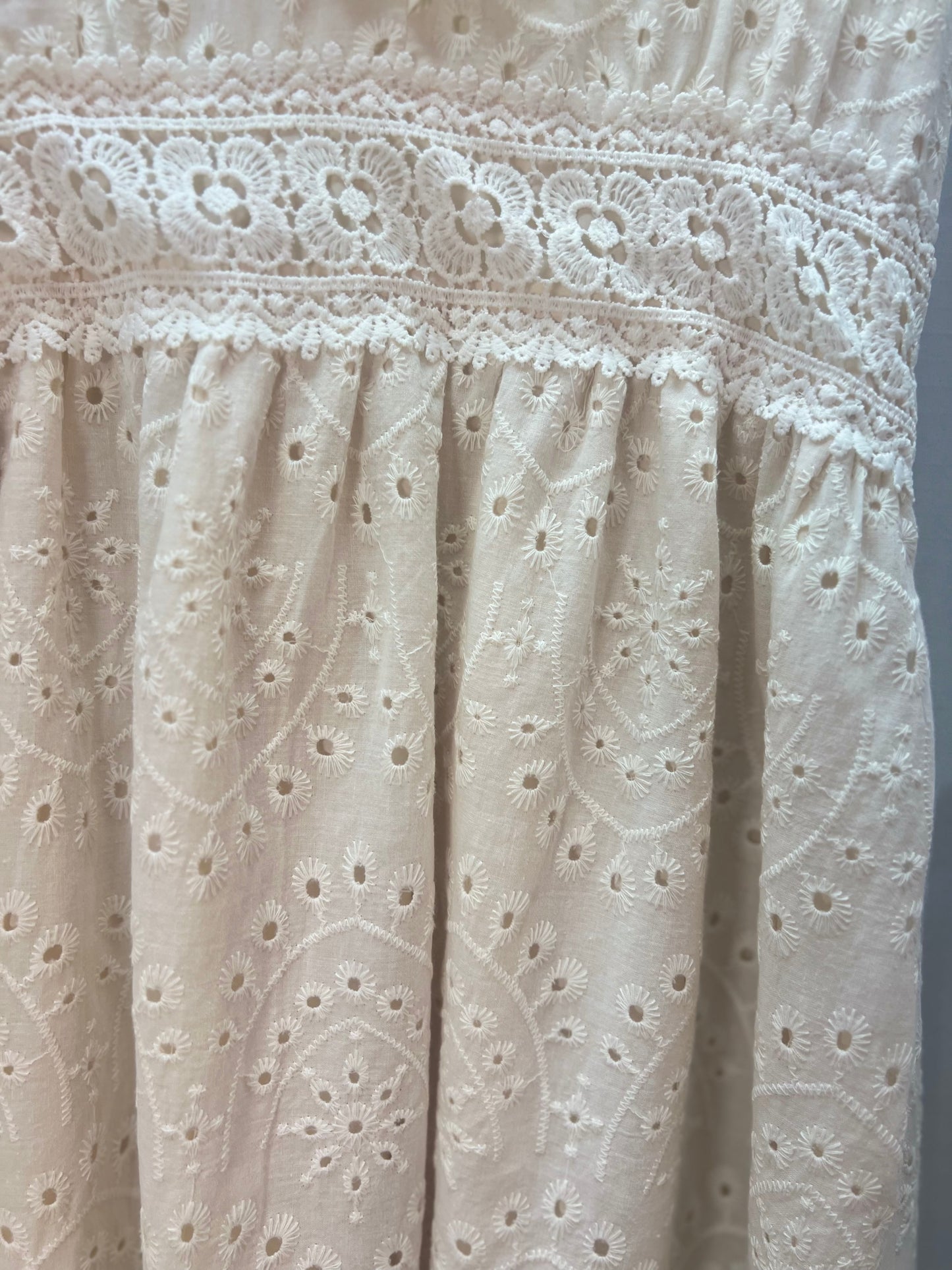 Boho Embroidered Cream Mini Dress