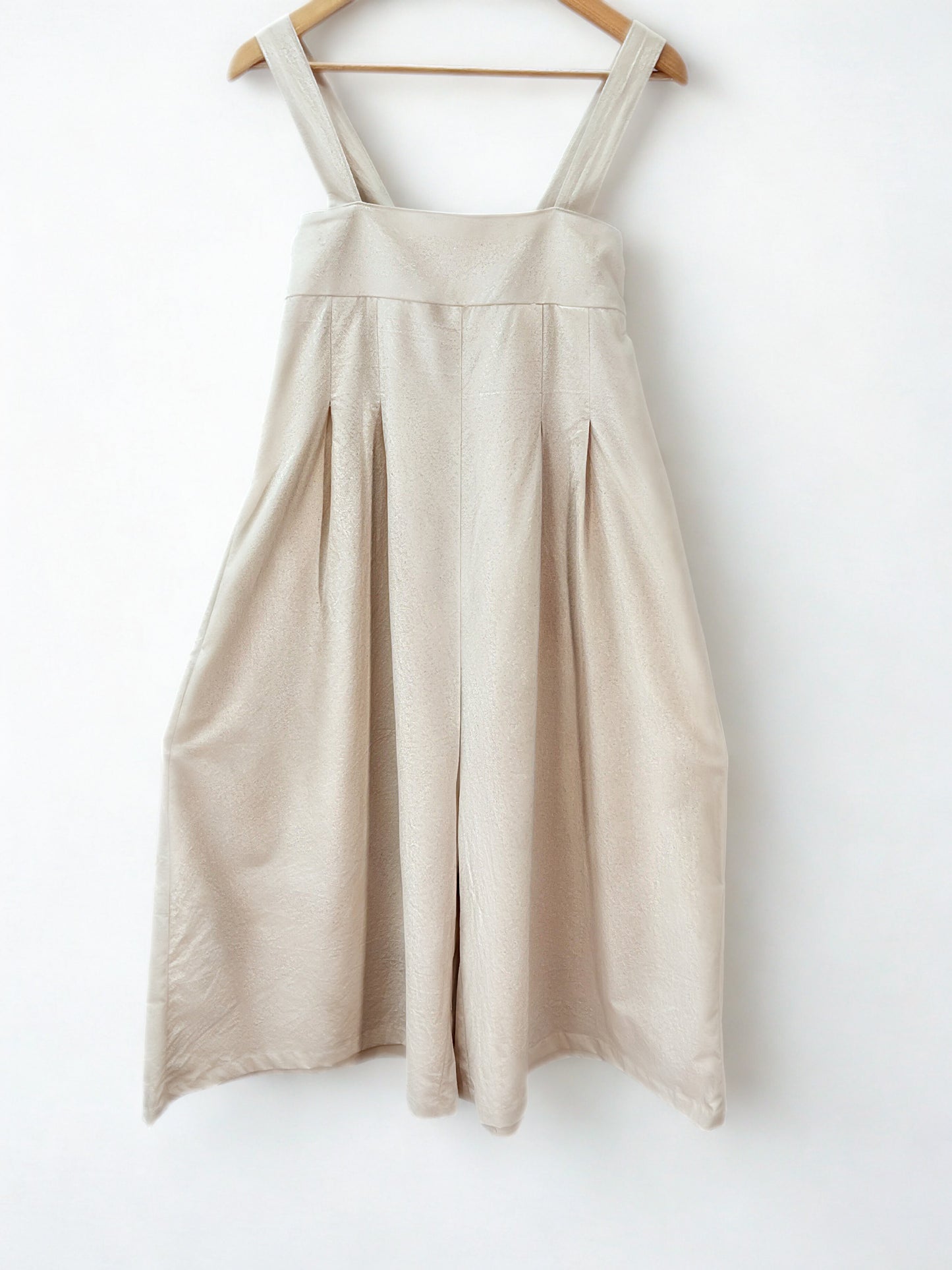 Ivory Cotton Crinkle Jumpsuit Dress