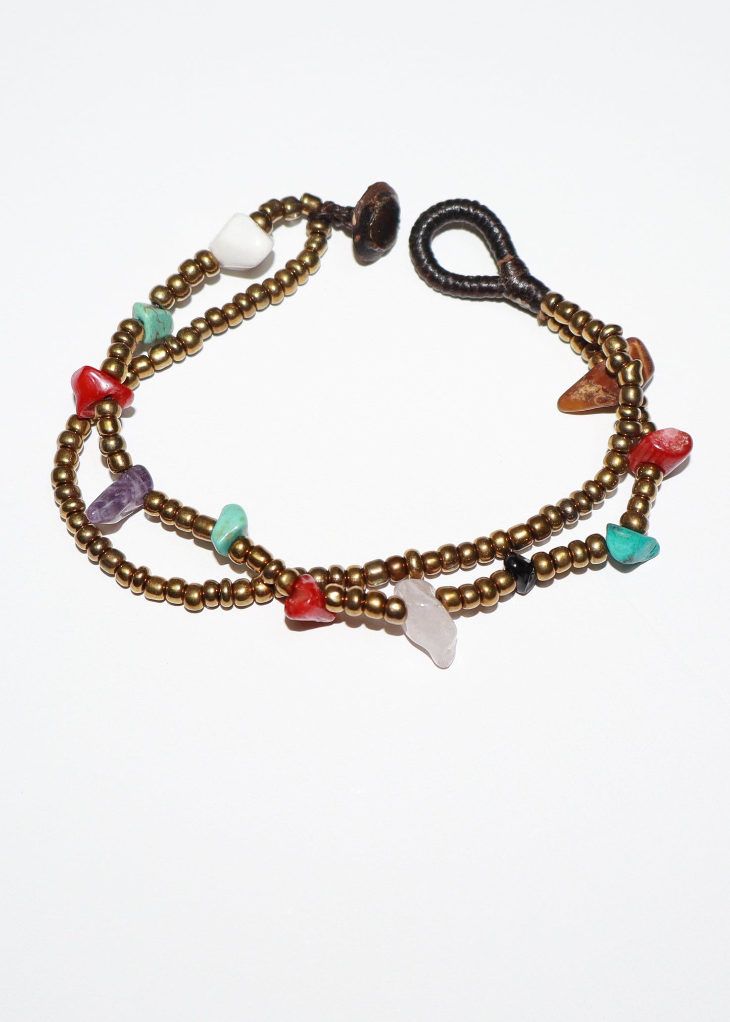 Earthstone Charm Bead Bracelet