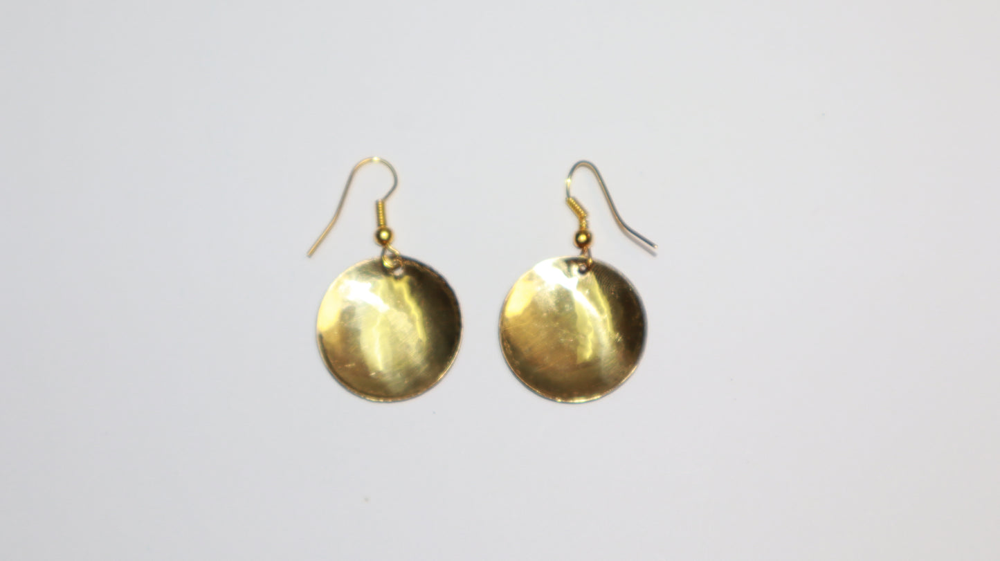 Golden Lotus Disc Earrings