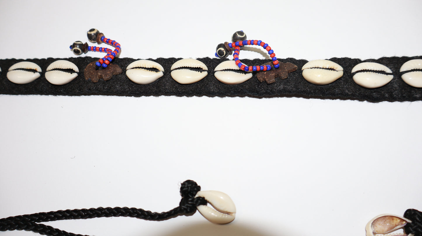 Handmade Cowrie Shell Belt with Cotton Band