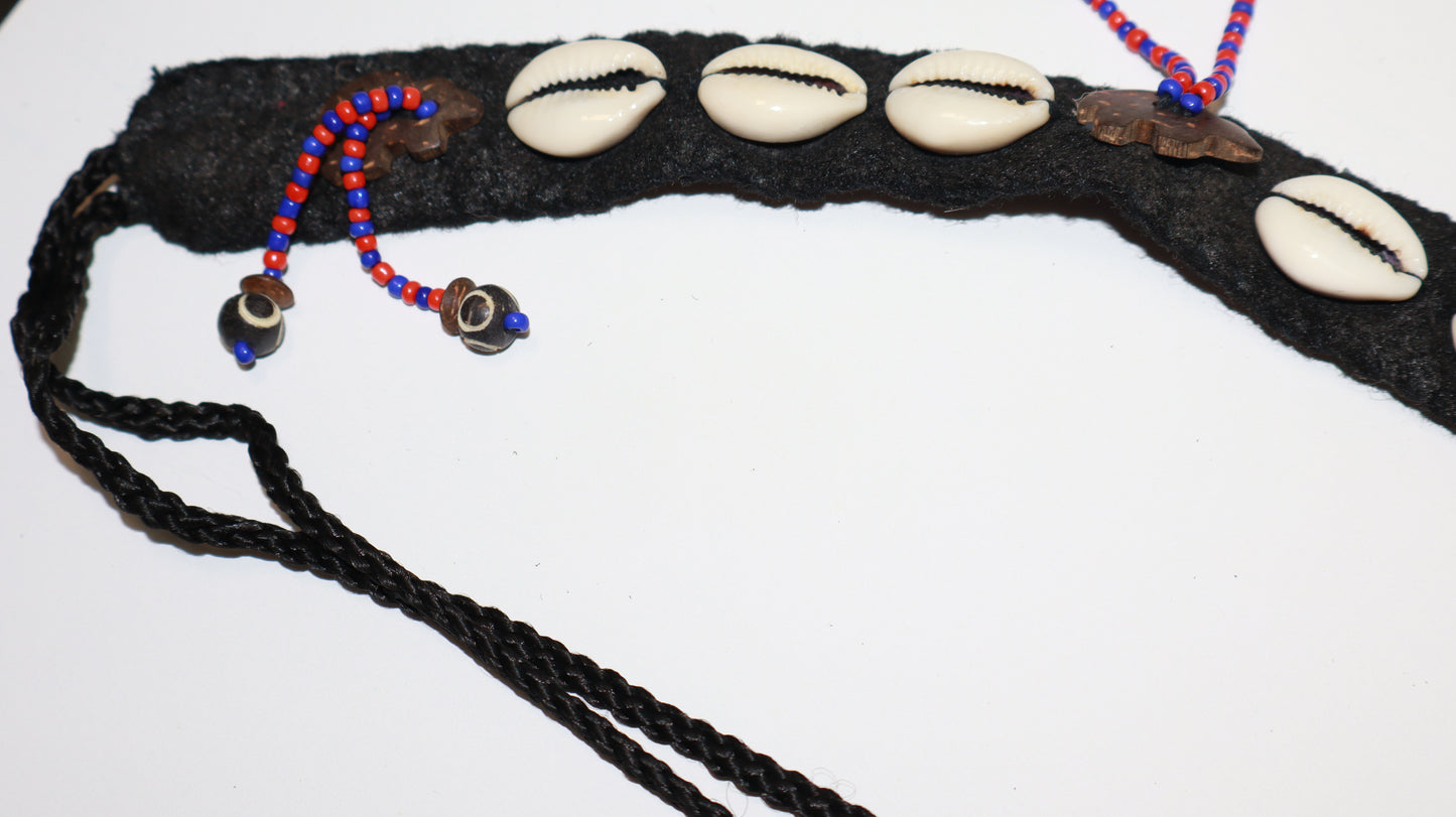 Handmade Cowrie Shell Belt with Cotton Band