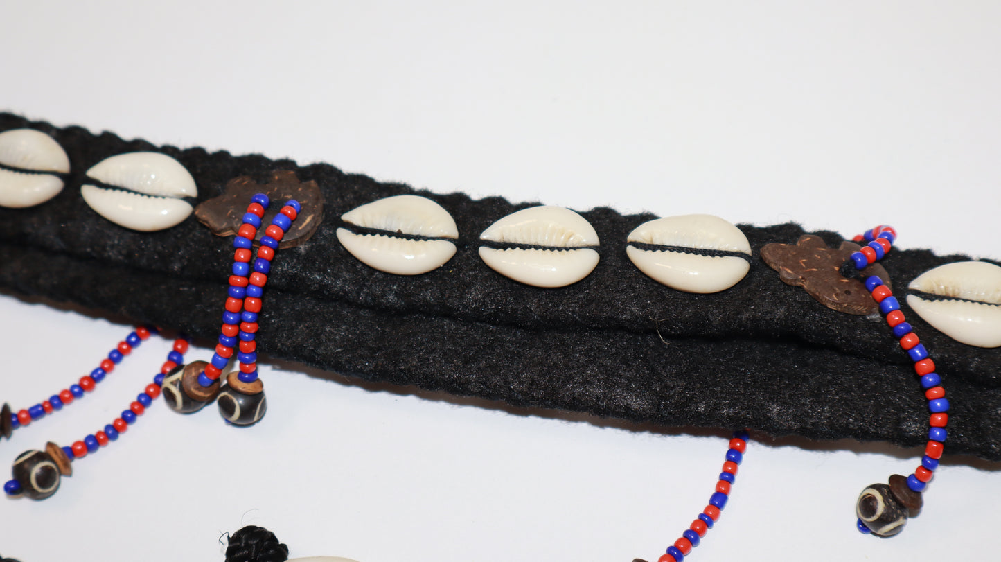 Handmade Cowrie Shell Belt with Cotton Band