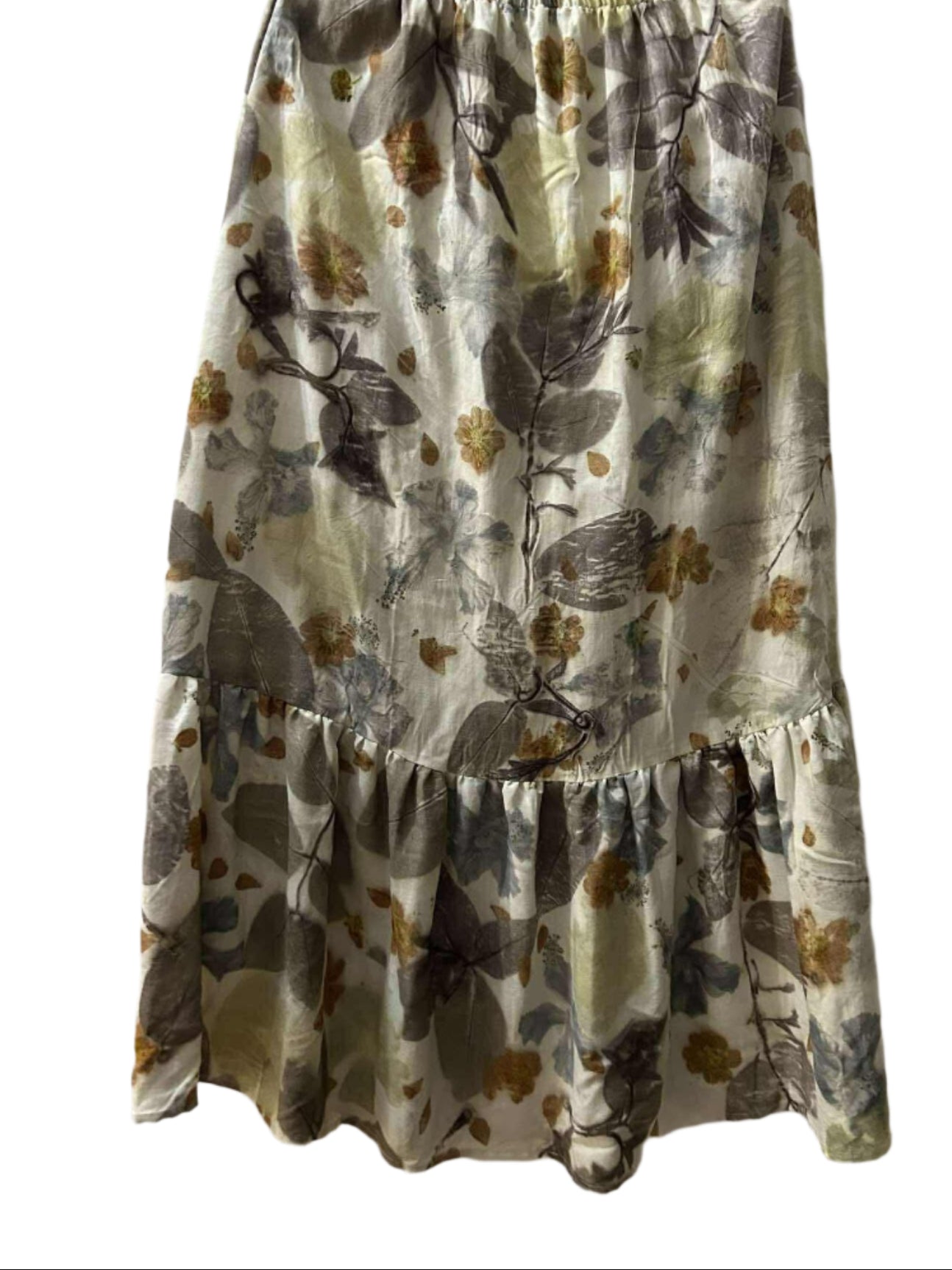 Botanical Bloom Maxi Skirt β Eco-Printed Cotton