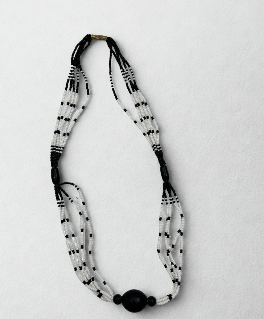 Monochrome Beaded Harmony Necklace