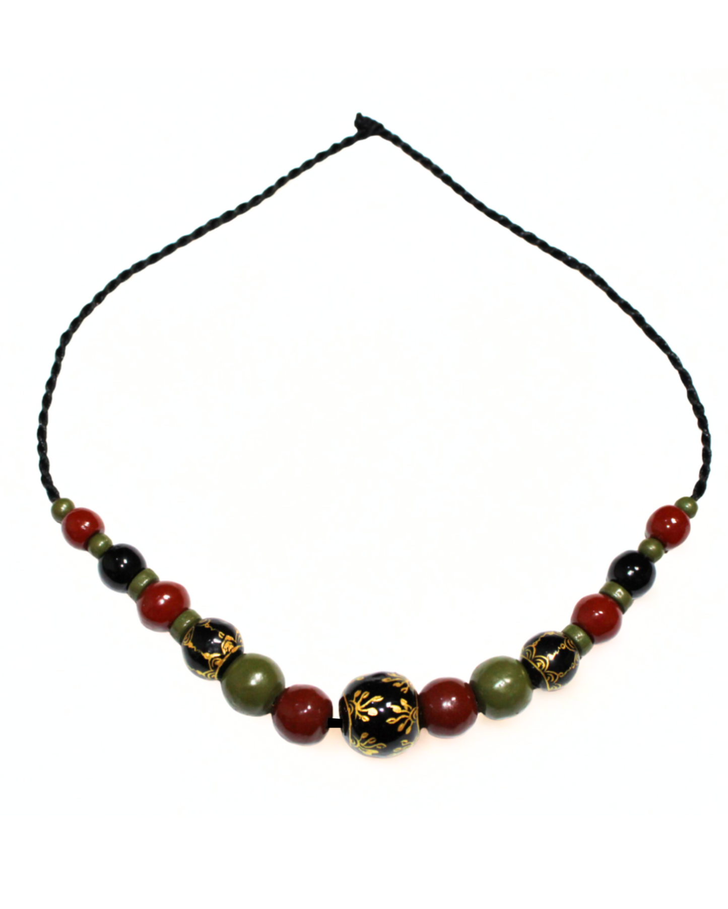 Jungle Echo” Hand-Lacquerware Bead Necklace – NK06