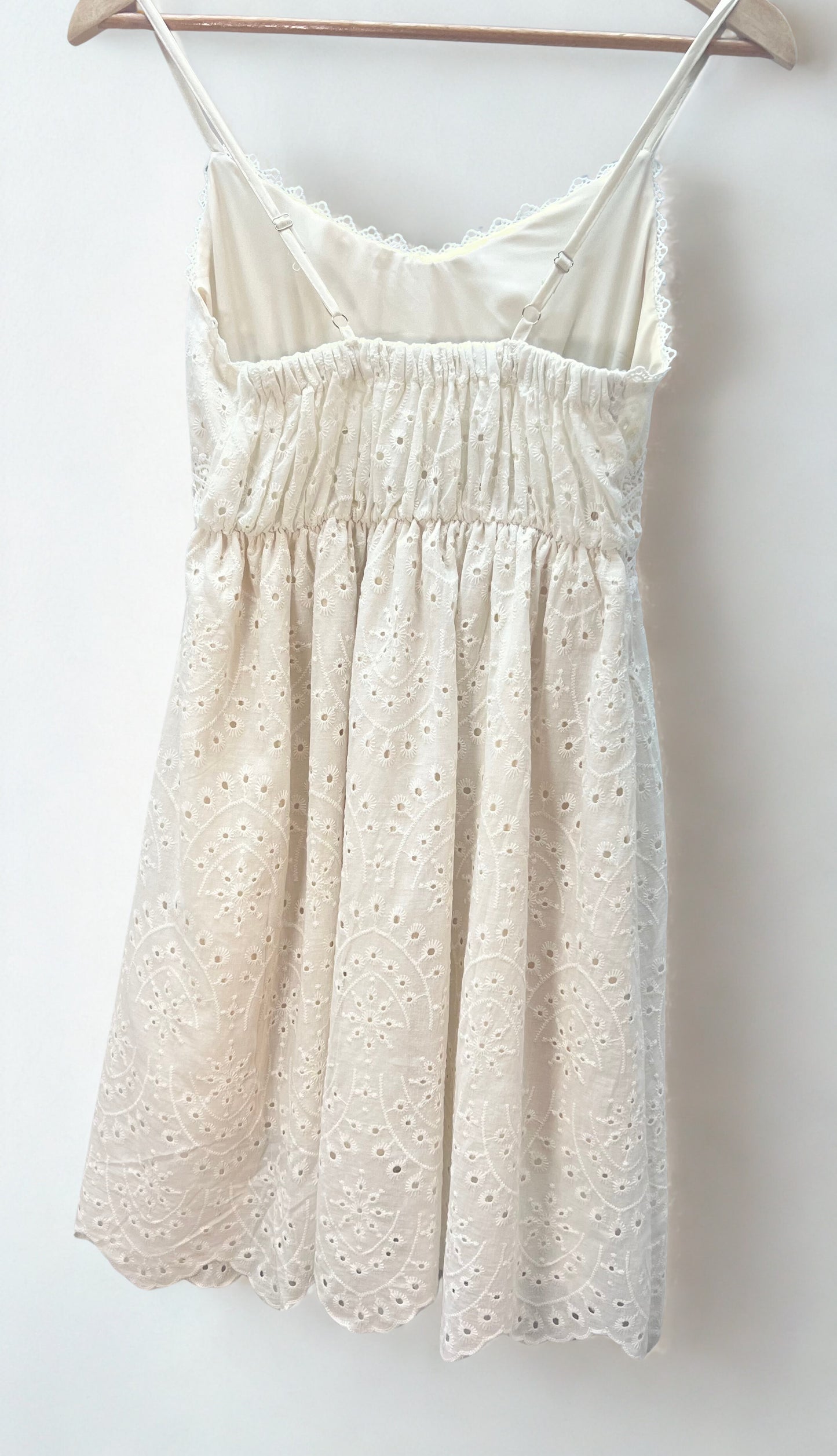 Boho Embroidered Cream Mini Dress