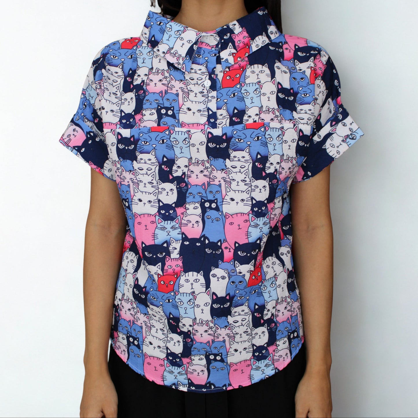 Pop Cats Button-Up Shirt