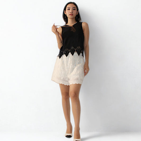 Natural Textured Cotton Sleeveless Top – Handwoven Look