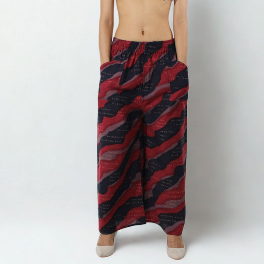 Street print pants-D