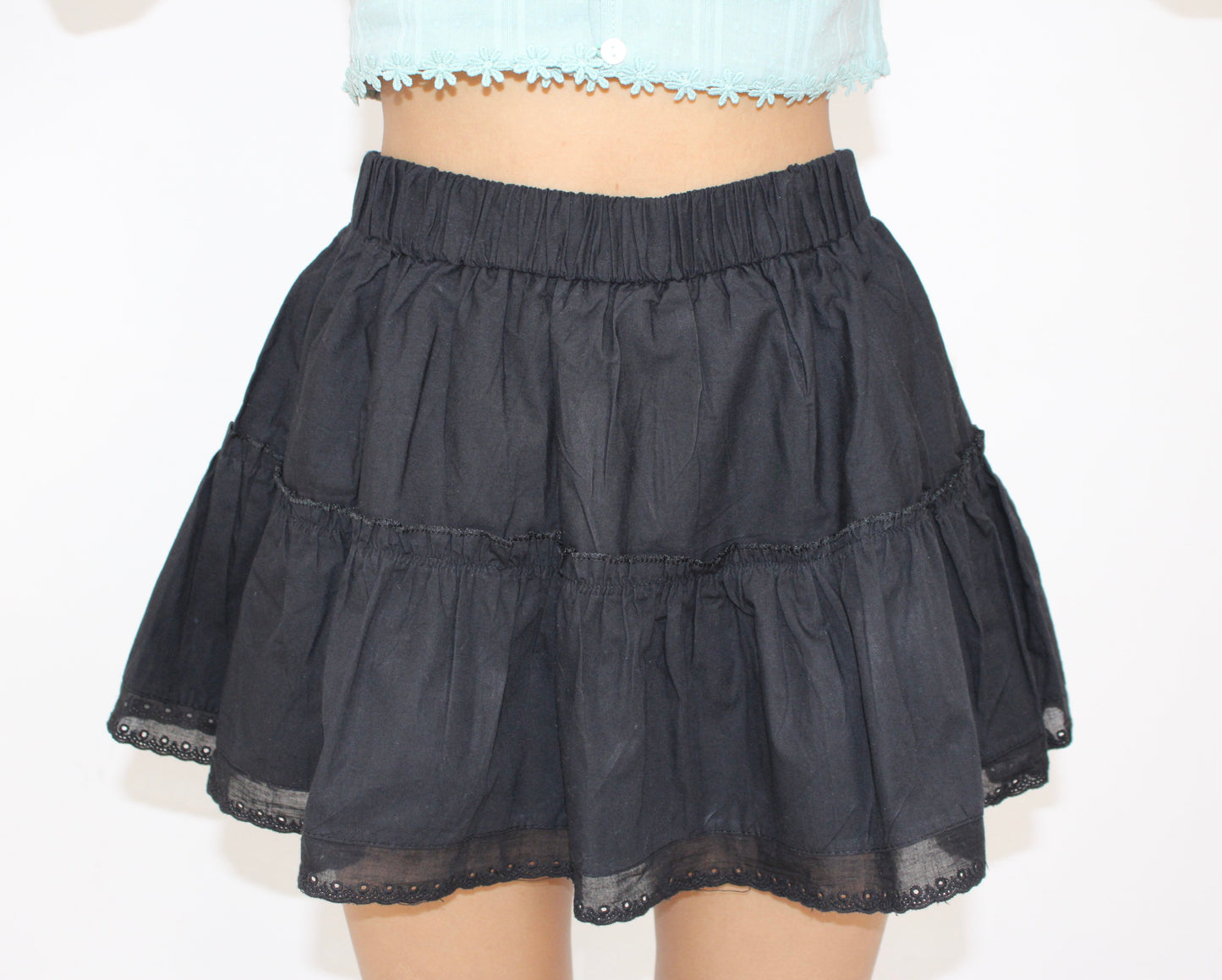 Midnight Ruffle Skirt – Cotton Poplin