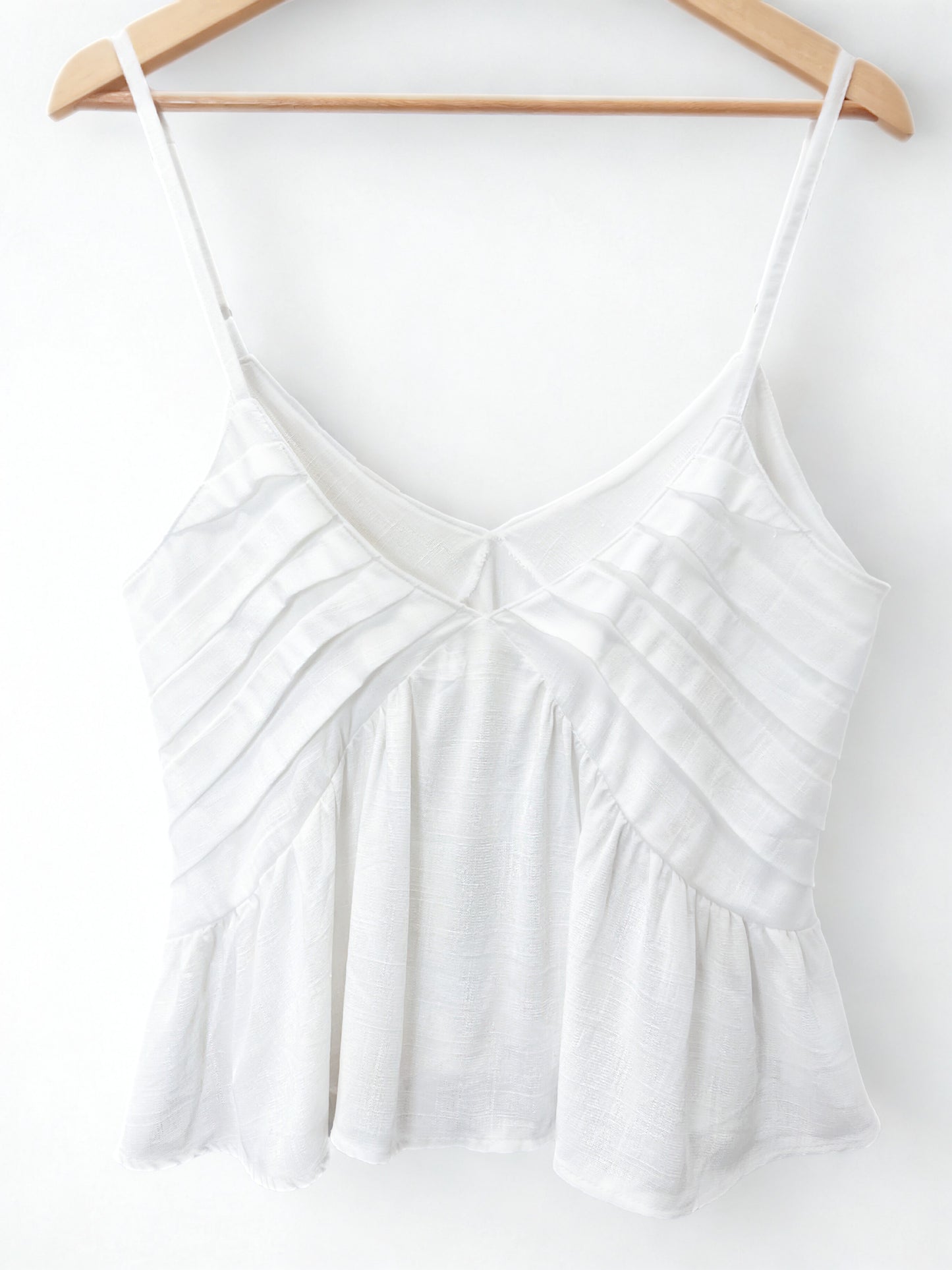 Luna Pleated Linen Peplum Cami