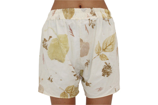 Botanical Eco-Printed Shorts – 100% Cotton (One of a Kind)