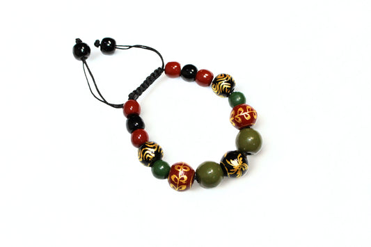 BR08 - Olive Grove Goldleaf Lacquerware  Bracelet