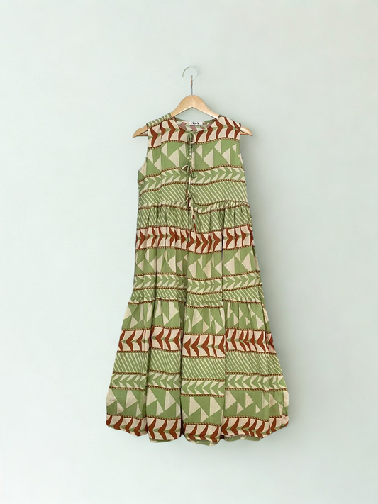 Citrus Breeze Geo Maxi Dress