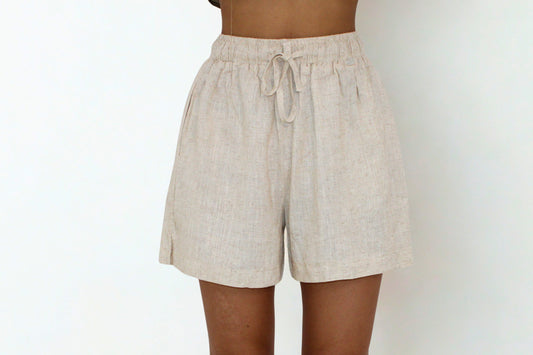 Arlo Linen Shorts – Sand Beige