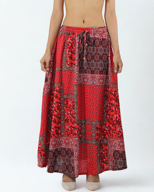 Bohemian Mosaic – Handwoven Cotton Maxi Skirt