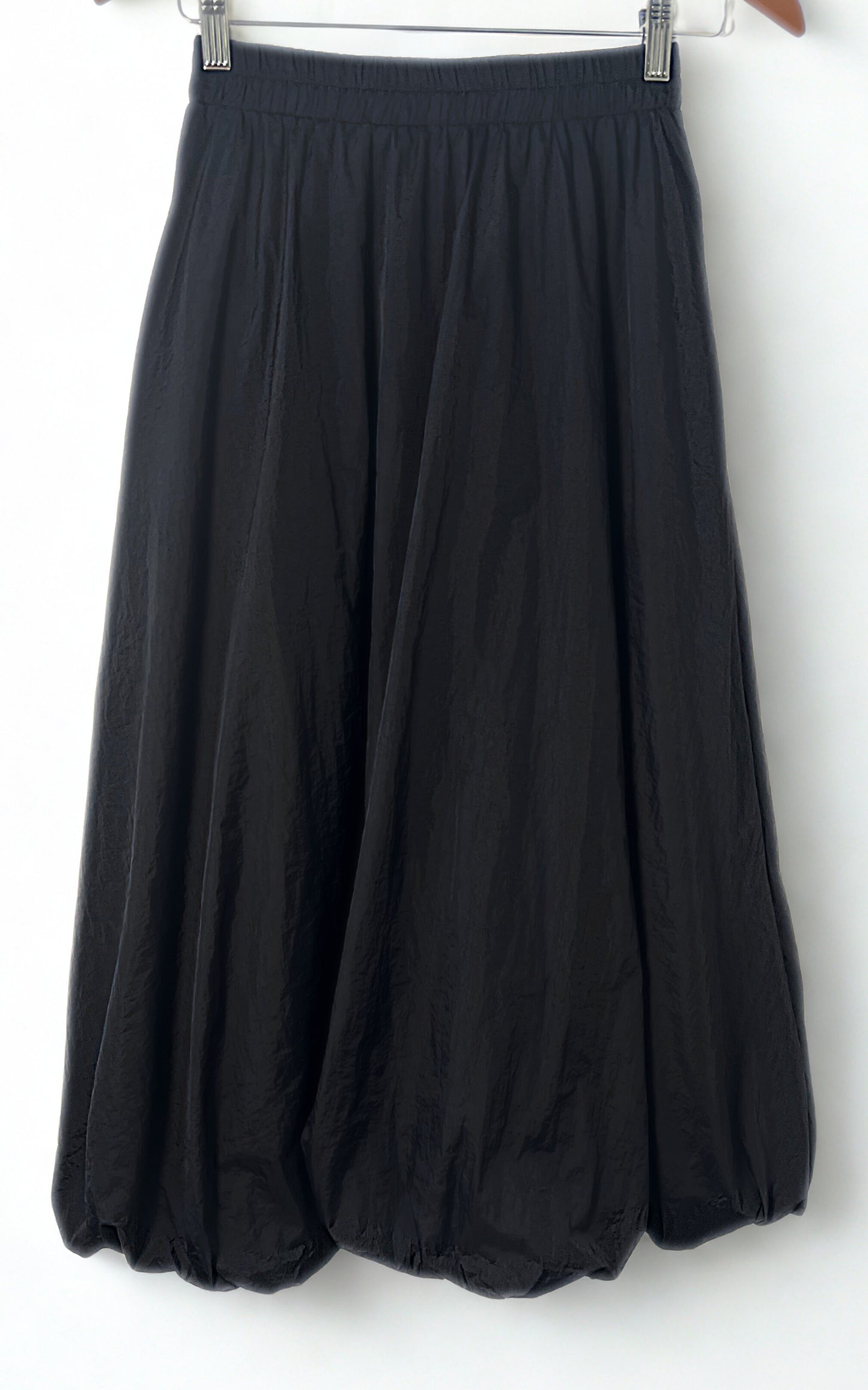 Midnight Bloom Balloon Skirt – Taffeta Black