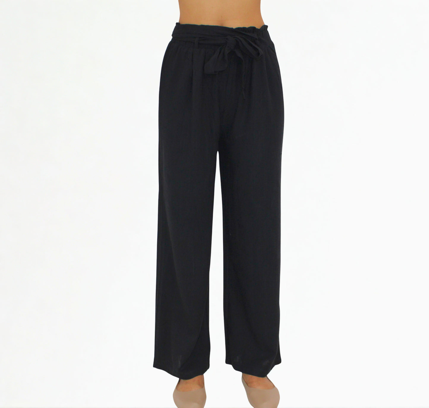 Black Cotton Ribbon Pant– Soft Flow Edition