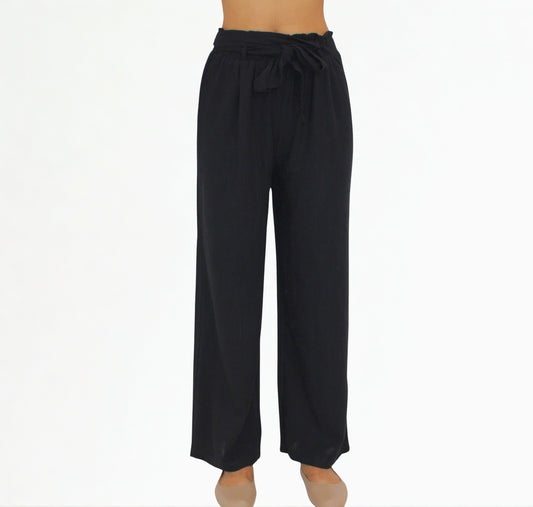 Black Cotton Ribbon Pant– Soft Flow Edition