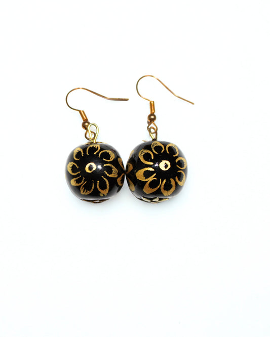 Golden Bloom” Hand-Lacquereware Earrings – ER09