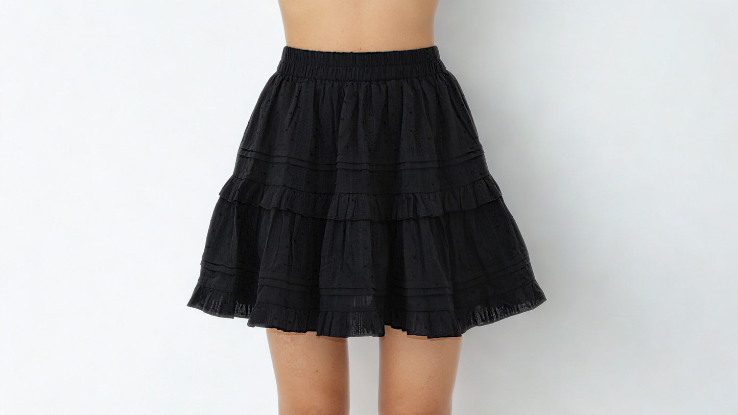 Midnight Whimsy Ruffle Skirt