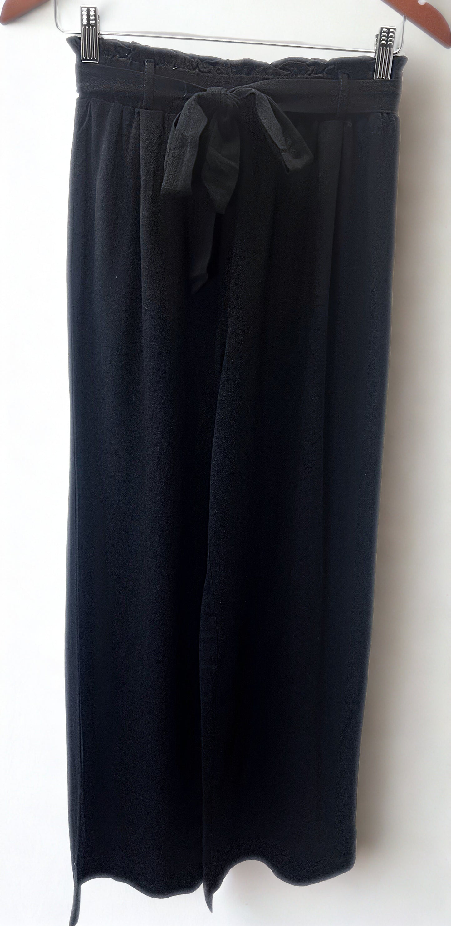 Black Cotton Ribbon Pant– Soft Flow Edition