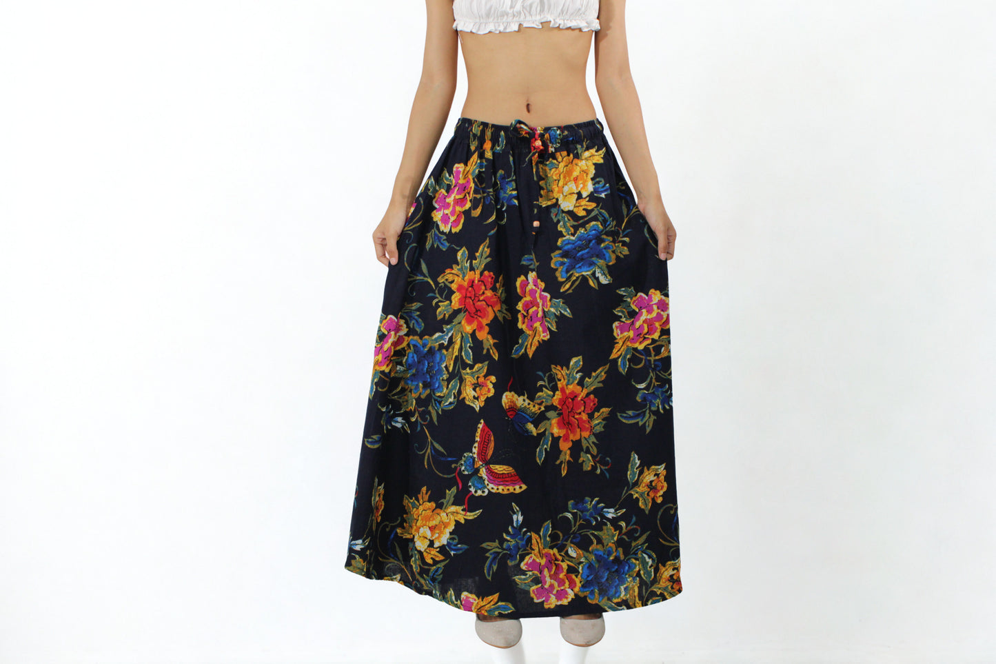 Cotton Maxi Skirt – Artisan Flora