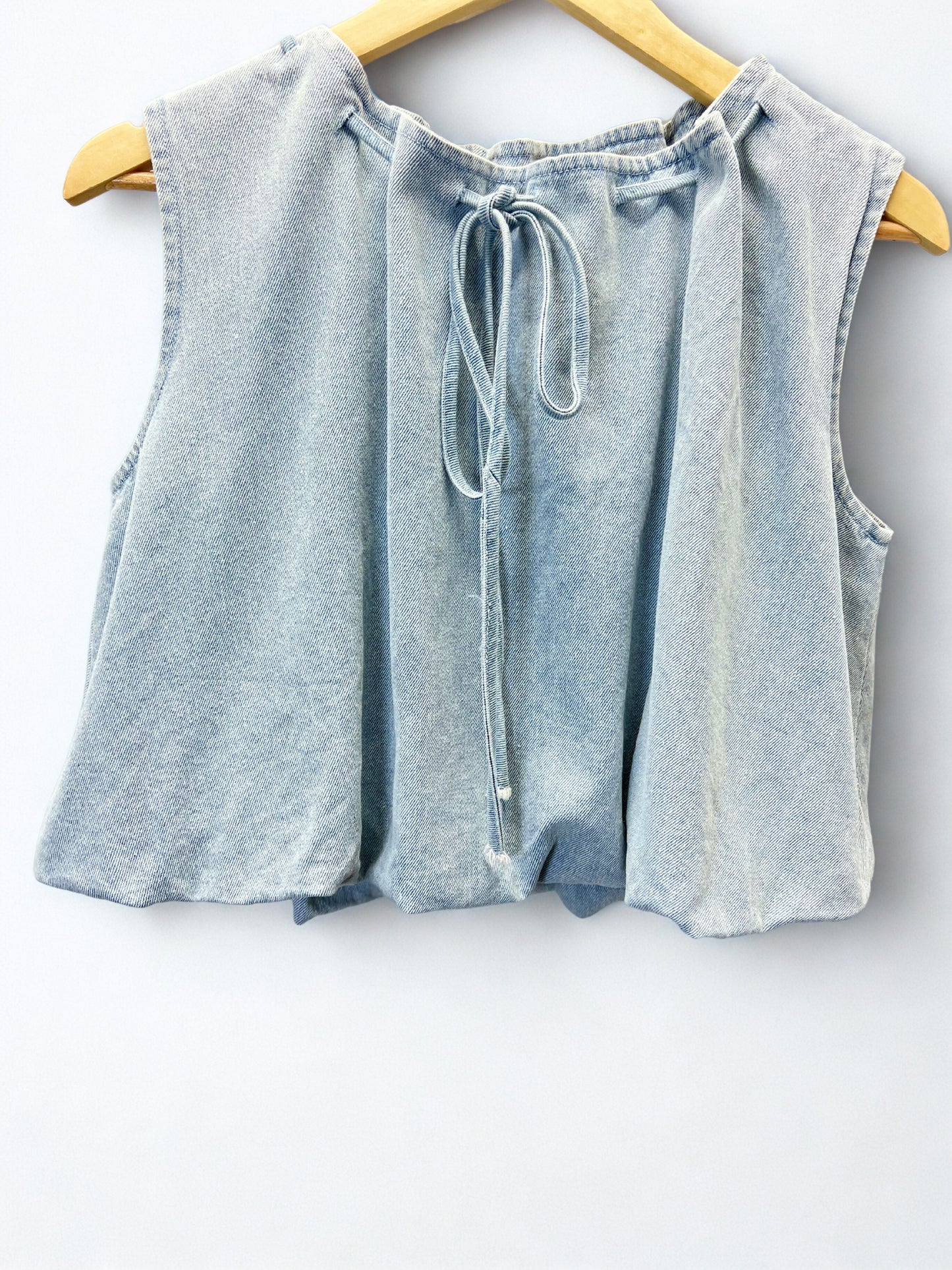 Noa Cloud-Washed Denim Top