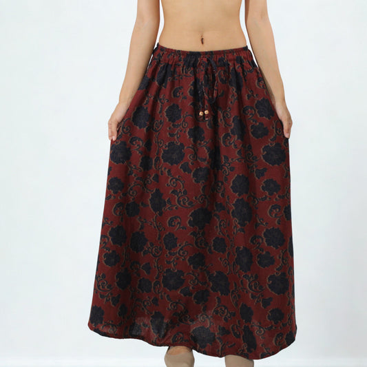 Cotton Drawstring Skirt-B