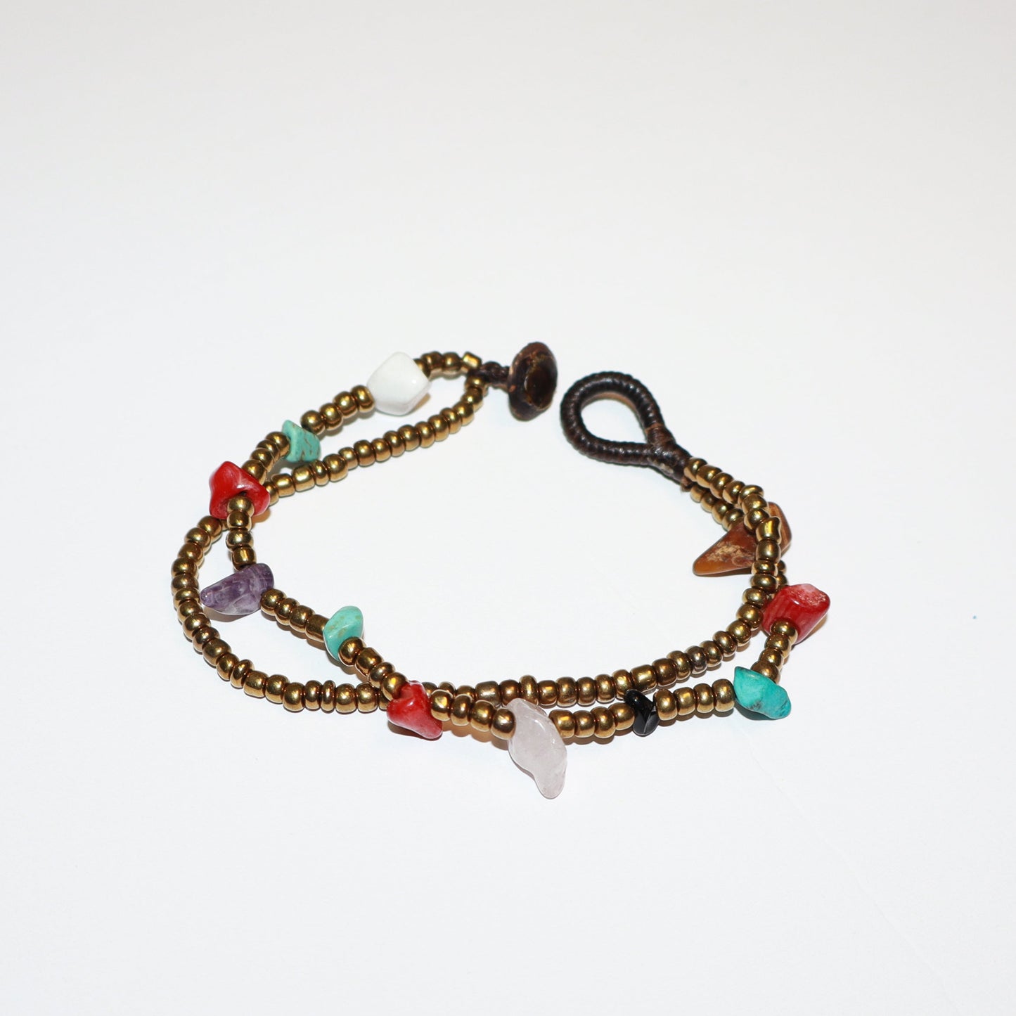Earthstone Charm Bead Bracelet