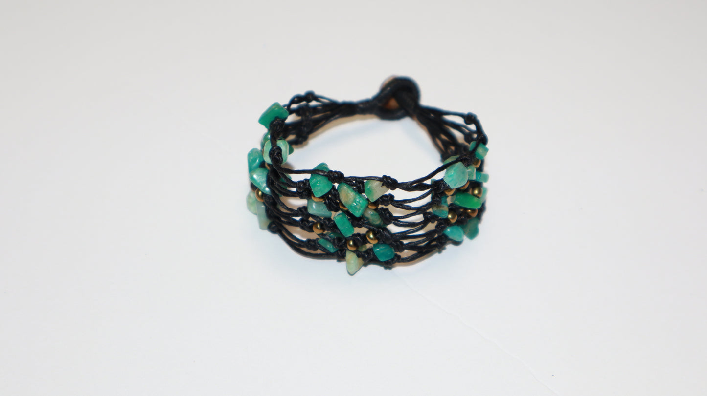 Verdant Weave Stone Cuff Bracelet