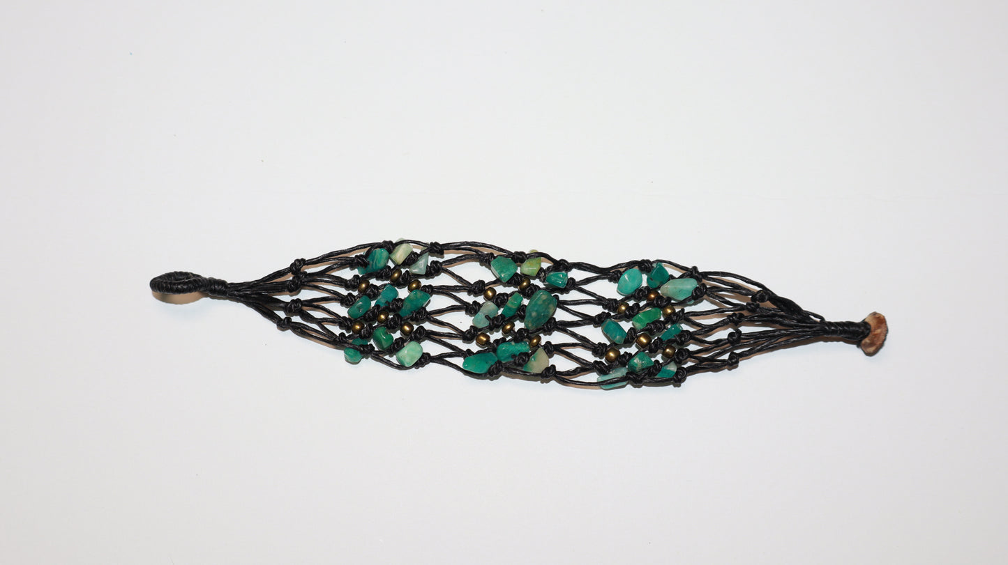 Verdant Weave Stone Cuff Bracelet