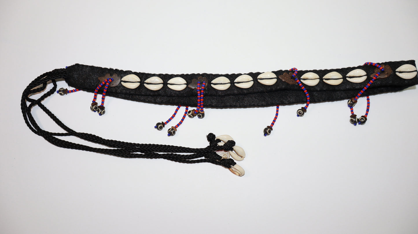 Handmade Cowrie Shell Belt with Cotton Band