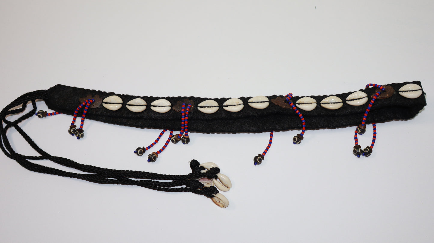 Handmade Cowrie Shell Belt with Cotton Band