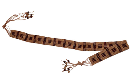 Natural Wood Beaded Waist Belt