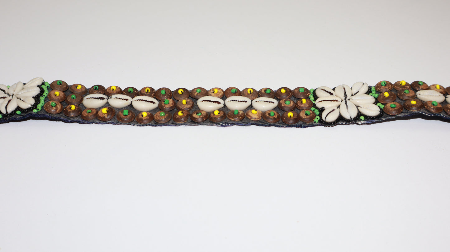 Cowrie Shell & Beaded Cotton Belt – Handmade Tribal Design