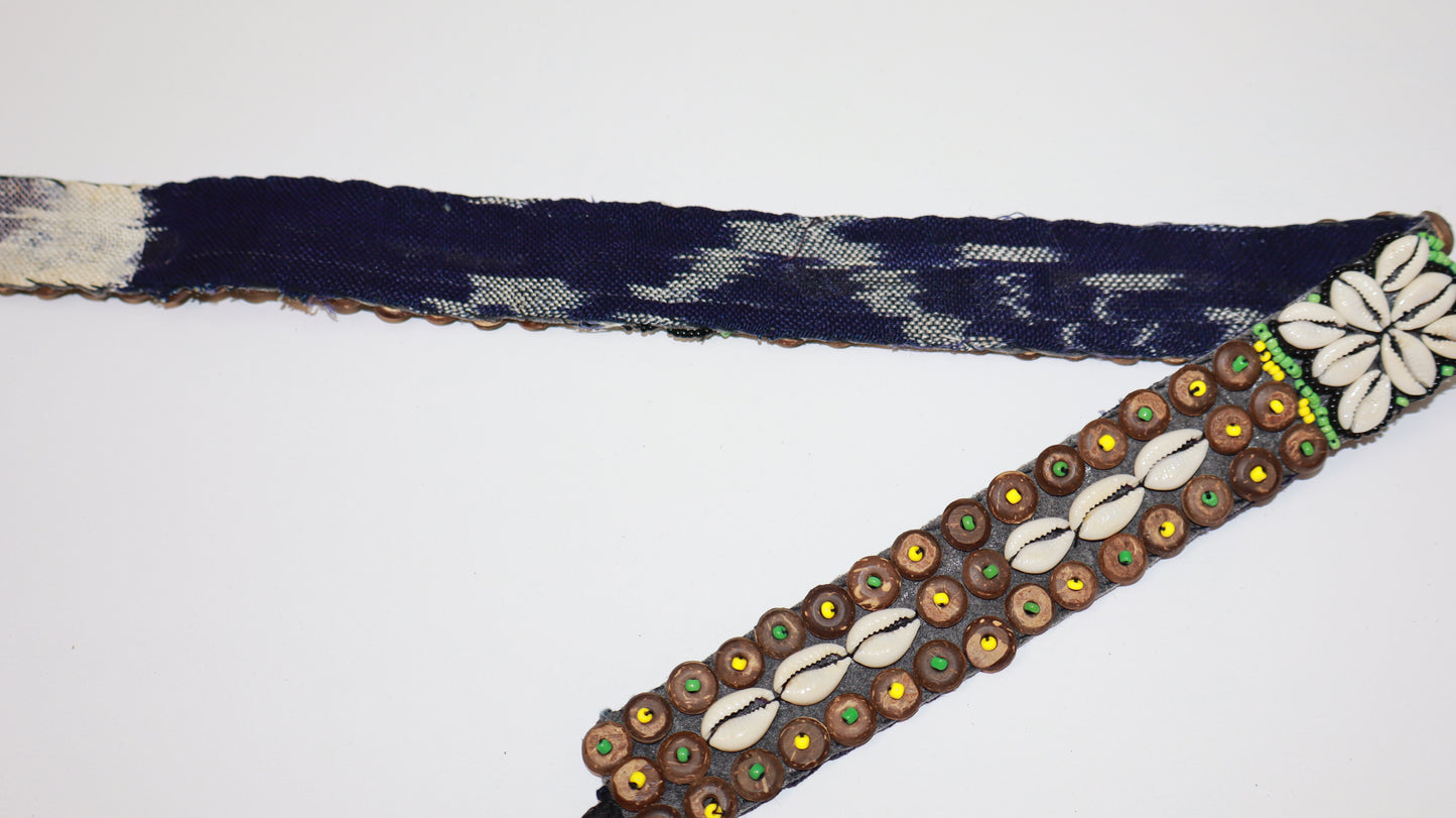 Cowrie Shell & Beaded Cotton Belt – Handmade Tribal Design