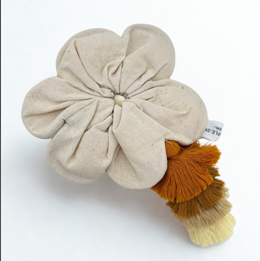 One-of-a-Kind Handmade Fabric Flower Hair Tie